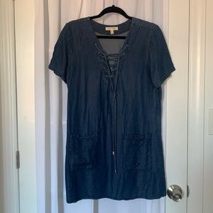 chambray denim T-shirt dress